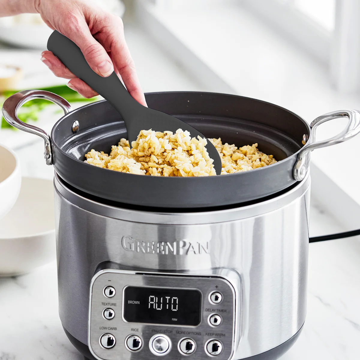 Elite 10-Cup Carb-Reducing Rice & Grains Cooker | Premiere Stainless Steel - Image 3