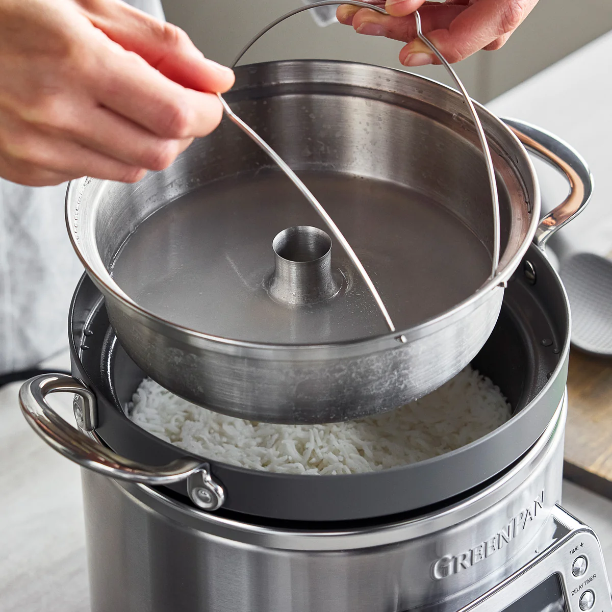Elite 10-Cup Carb-Reducing Rice & Grains Cooker | Premiere Stainless Steel - Image 6