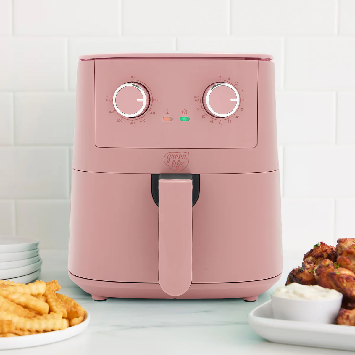 GreenLife 4.5-Quart EZ Air Fryer | Dusty Rose - Image 7