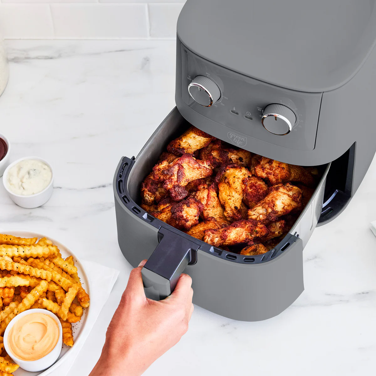 GreenLife 4.5-Quart EZ Air Fryer | Graphite - Image 3