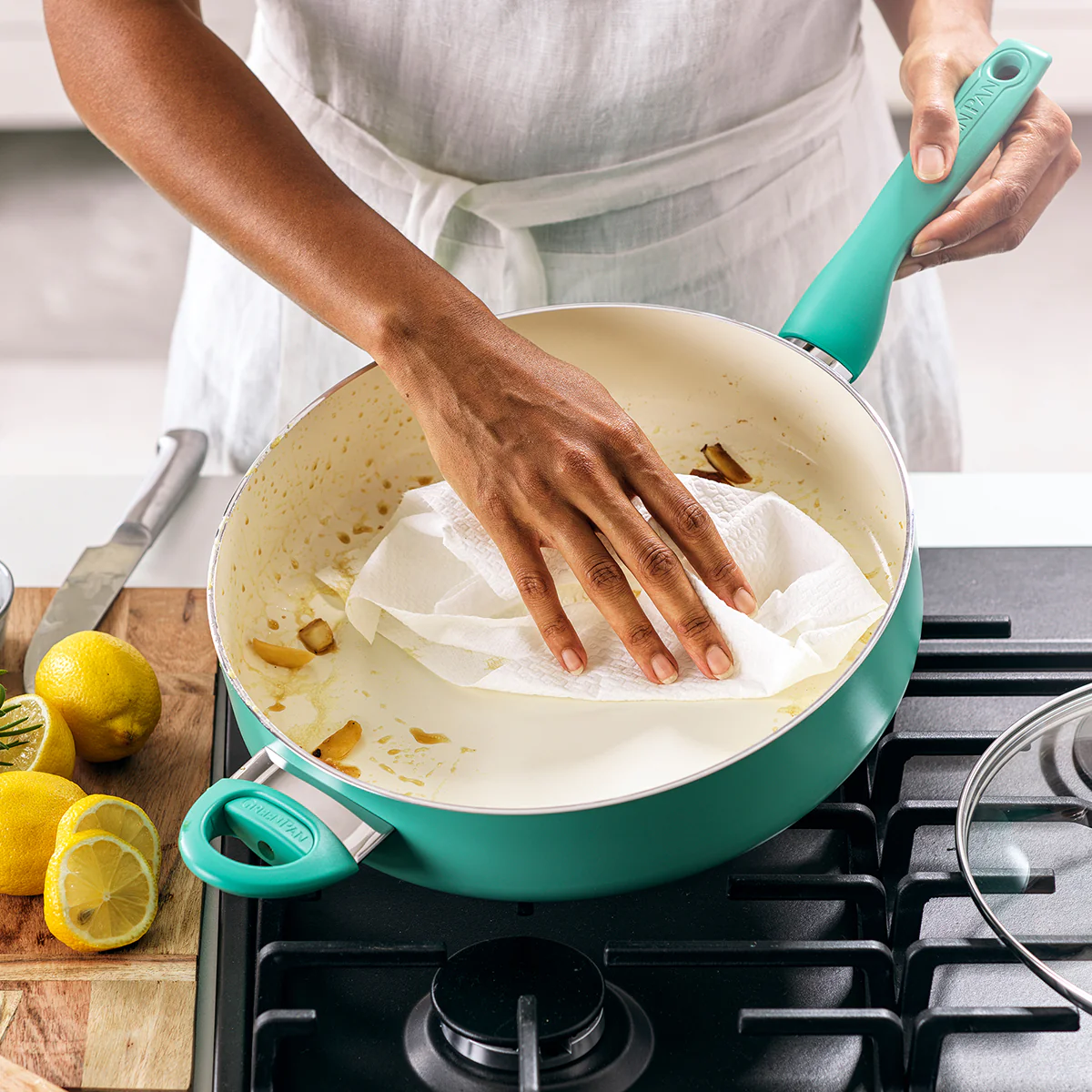 Rio Ceramic Nonstick 5-Quart Sauté Pan with Lid | Turquoise - Image 5