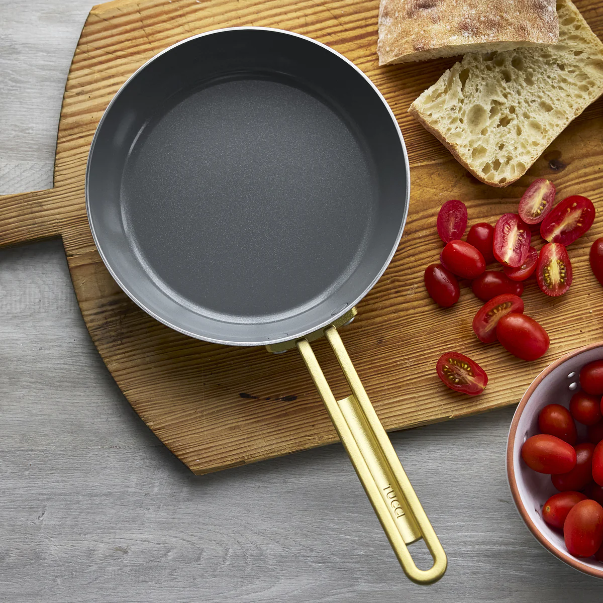 Stanley Tucci™ Stainless Steel Ceramic Nonstick 11-Piece Cookware Set | Champagne Handles - Image 7