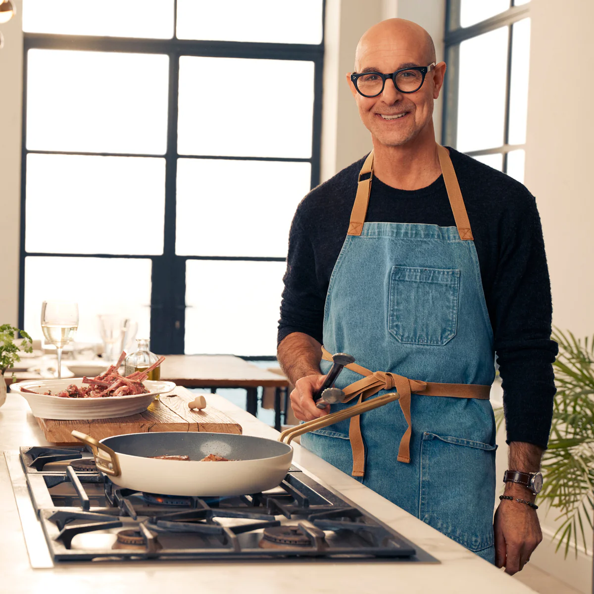 Stanley Tucci™ Ceramic Nonstick 11-Piece Cookware Set | Carrara White - Image 5