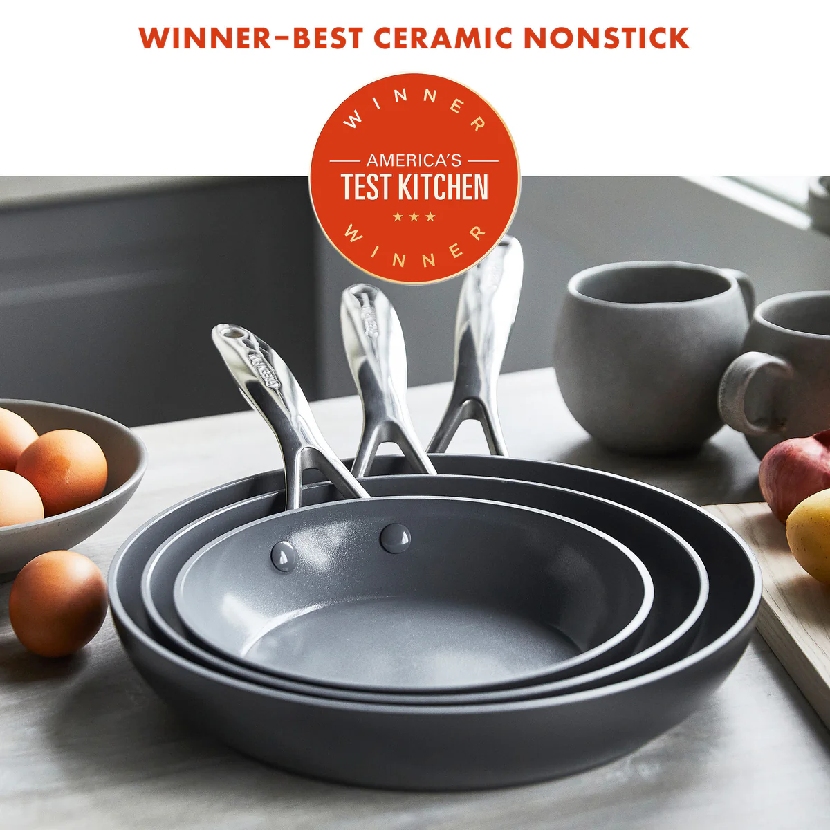 Valencia Pro Ceramic Nonstick 11-Piece Cookware Set | Gray - Image 3