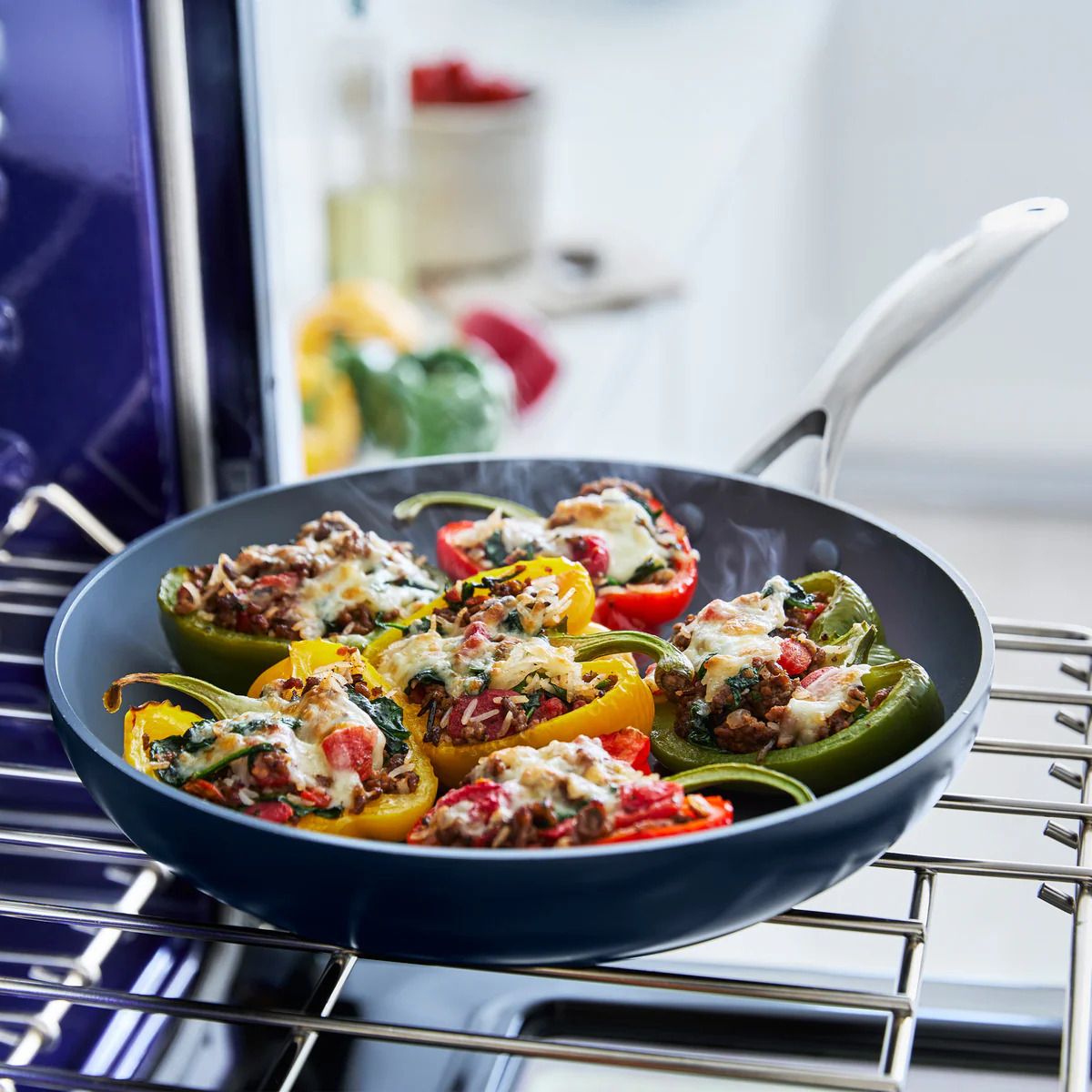 Valencia Pro Ceramic Nonstick 8", 9.5", and 11" Frypan Set | Twilight - Image 5