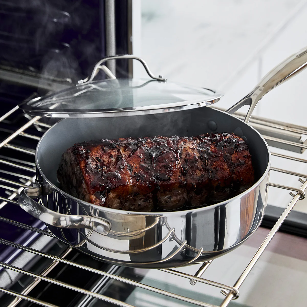Valencia Pro Stainless Steel 5-Quart Sauté Pan with Lid - Image 3