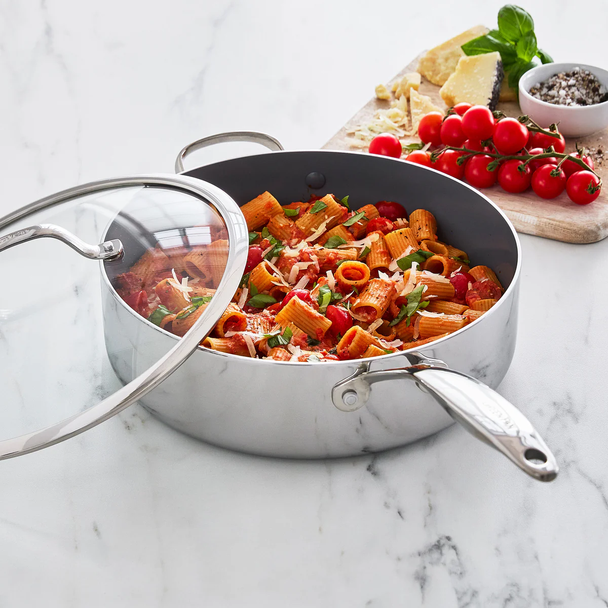 Valencia Pro Stainless Steel 5-Quart Sauté Pan with Lid - Image 6